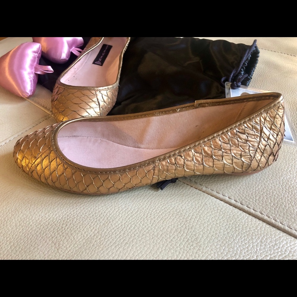 Bronze ballet flats!